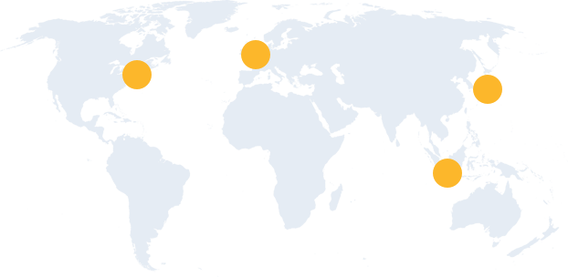 image of the world map with selected cities